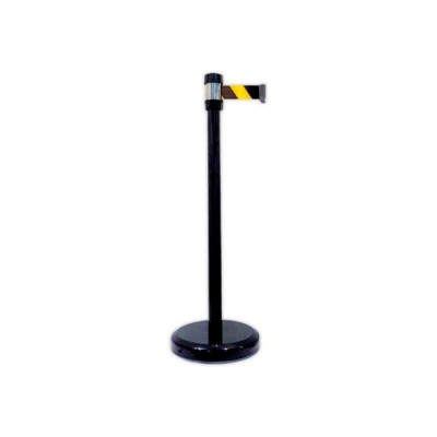 Poteau à sangle - Noir avec sangle jaune et noire - VISO