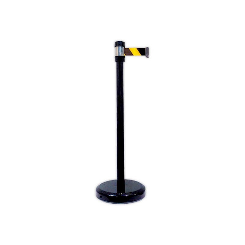 Poteau à sangle - Noir avec sangle jaune et noire - VISO