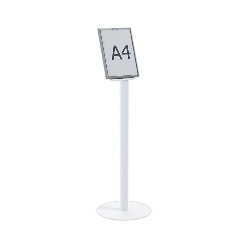 Présentoir signalétique en polystyrèneavec fenêtre A4 sur pied