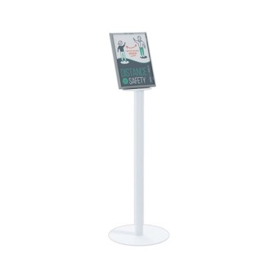 Présentoir signalétique en polystyrèneavec fenêtre A4 sur pied