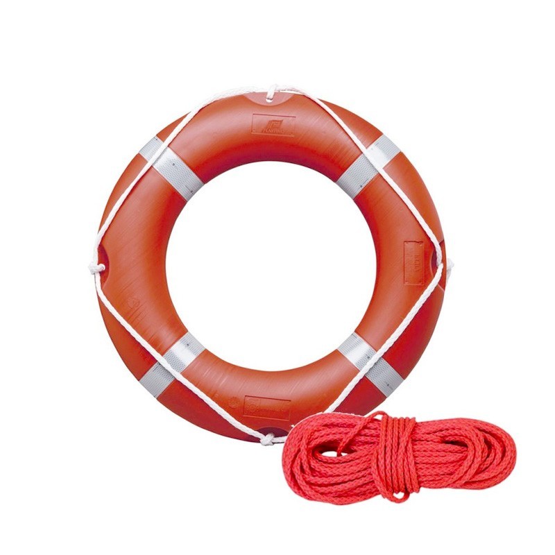 Bouée de sauvetage COURONNE SOLAS - Diam 73cm avec ligne de jet de 30m