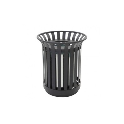 Corbeille d'extérieur en métal noir 69 L