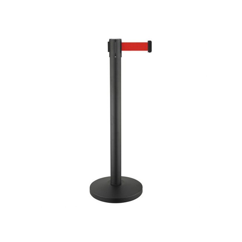 Poteau de guidage à sangle rétractable rouge mat