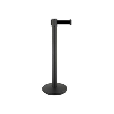Poteau de guidage à sangle rétractable noir mat