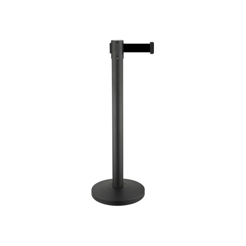 Poteau de guidage à sangle rétractable noir mat