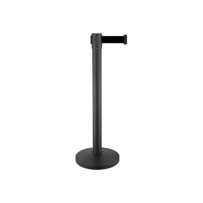 Poteau de guidage à sangle rétractable noir mat