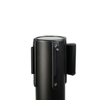 Poteau de guidage à sangle rétractable noir mat