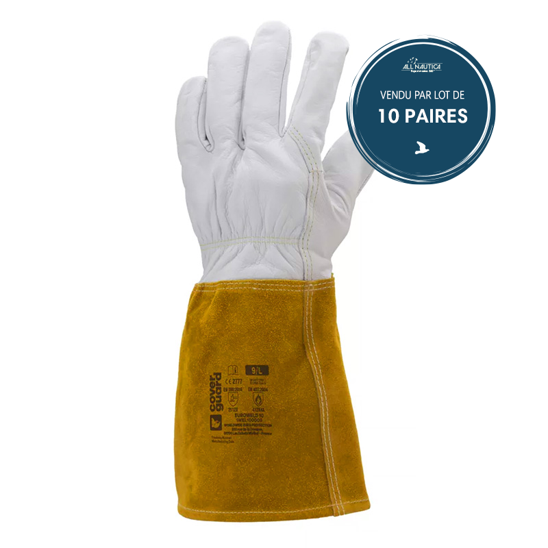 Gants EUROWELD 100 TIG fleur caprin manch. croute 15cm