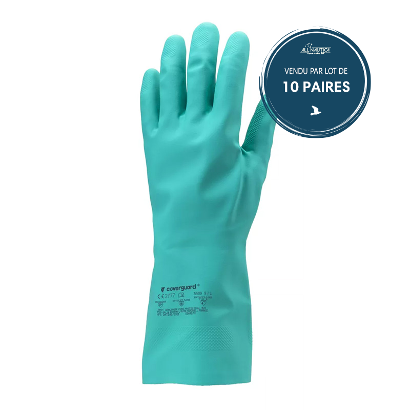 Gants EUROCHEM 5510 nitrile vert sup. ép 0.38 mm 33cm